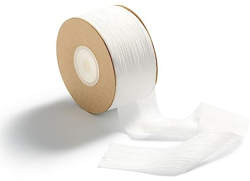 CHUQING Geschenkband weiß,Chiffonband Weiss,38mm x 22,8m Schleifenband weißer für Geburtstag Geschenke,Weisse