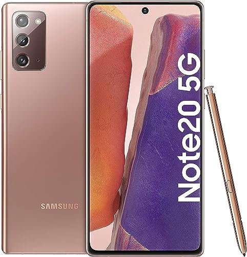 Samsung Galaxy Note20 Smartphone 5G, 256GB, Display 6.7 Super AMOLED Plus FHD+, 3 fotocamere, RAM 8GB, Batteria 4300 mAh, Dual Sim + eSim, Android 10 to 13 - [Versione Italiana] (256 GB + 5G, Bronze)