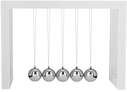 Dekaim Desktop Ball Ornament, Solid Metal Physics Science Ball, Home Office Decorative Ornament, Educational Desktop Ornament, Children, Adults(White)