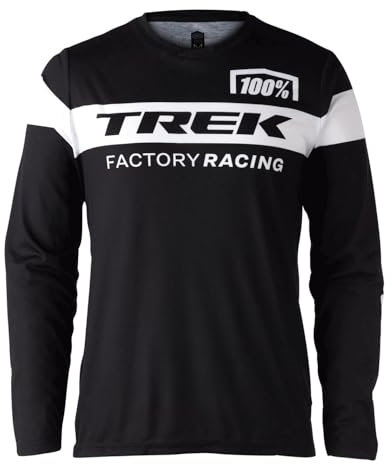 Trek 100% Factory Racing Airmatic Fahrrad T-Shirt/Trikot lang schwarz/weiß 2024: Größe: M (46/48)