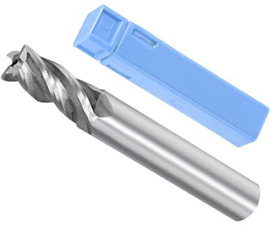 CoCud 4-Flute Spiral End Mill Bits, 9mm Diameter 22mm Length, High Speed Steel Straight Milling Cutter with Storage Case- (Applications: for Plywood Hardwood Plastic),