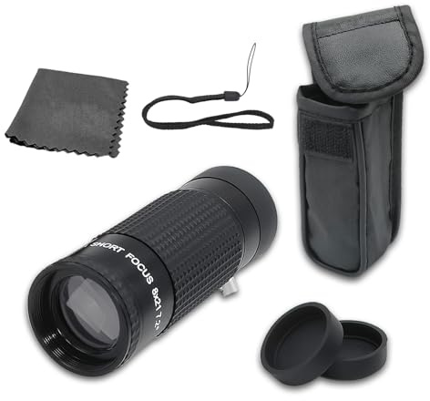 Monokular mit extra kurzem Fokus, 8 x 21 mm, Kurzdistanz/Nahfokus, Monokular-Teleskop, High-Definition-ultraleichtes Taschenteleskop für Vogelbeobachtung, Jagd, Angeln, Sportveranstaltungen