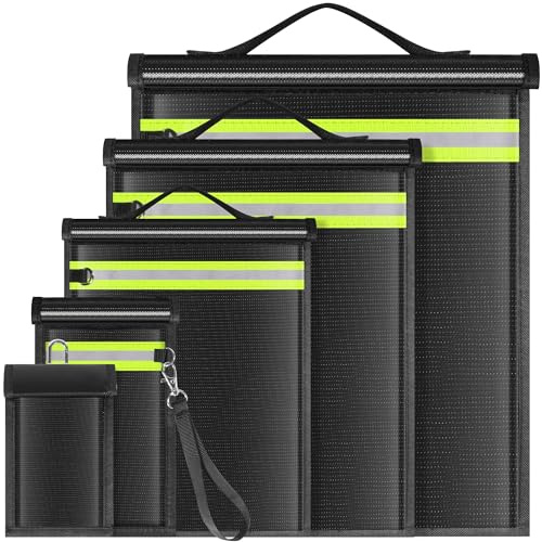 Lulrsay Faraday-Taschen für Laptops, Tablets, Handys, Autoschlüssel, Faraday-Käfig mit Griff und reflektierenden Streifen, EMP-Taschen für Elektronik, feuerfest, wasserdicht, RFID-Signalblocker