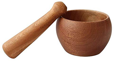 Mortier et pilon en bois – pour herbes, épices et utilisation en cuisine, mortier et pilon faits à la main.