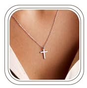 TINGN Kreuz Kette Damen 14K Gold Vergoldet Layered Halskette Elegante Choker für Frauen Christentum Schmuck Hochwertiger Modeschmuck Geschenkidee