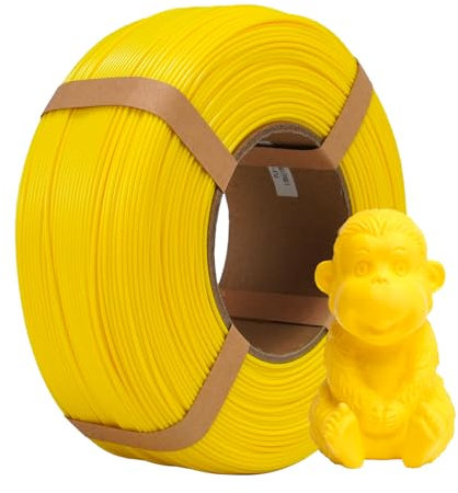 eSUN PLA+ Refill Filament 1.75mm, Refill PLA Plus Spoolless 3D Druck Filament, Maßgenauigkeit +/- 0.03mm, 1KG (2.2 LBS) für 3D Drucker, Gelb