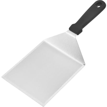 Spatola in acciaio inox per hamburger, barbecue, pancake, pizza, raschietto per hamburger, spatola extra larga con bordi smussati