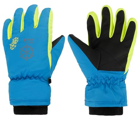 Blue Winter Kids Ski Gloves, M Size, 9-12 Years, Snow & Outdoor, Boys Gloves