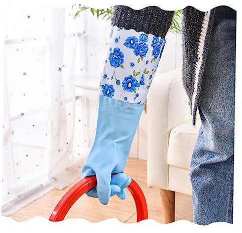 Healvian 2pairs Household Cleaning Gloves of Dishwashing Gloves Thicken Non-slip