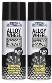 SDMAX Alloy Wheel Spray Paint, Smooth Black Matte Finish, Non-Cracking, Fast Drying, Easy To Use, Long-Lasting, Lightweight And Portable, Multipurpose Use, 400ml (2PCS)