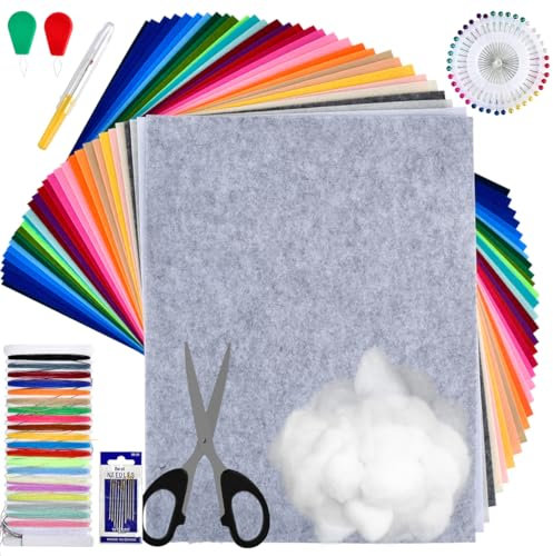 MOPLA 30 Farben Filzstoff 40 * 30cm Bastelfilz Farbig Filz Blätter,Filz zum Basteln,Polyester Felt Fabric Filzplatten,Vliesstoff Stoff Filzplatten,zum DIY Handwerk Nähen Manual Decoration