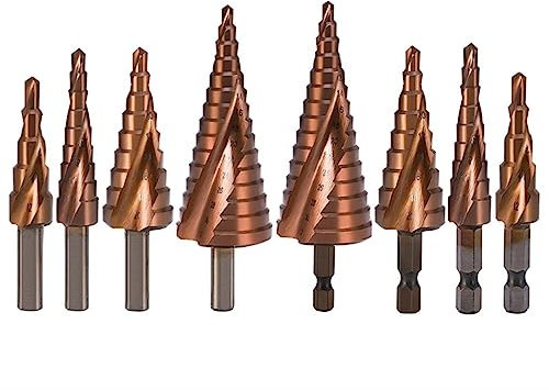 Brocas escalonadas de cobalto HSSCO M35 cono hexagonal vástago triangular juego de herramientas de brocas de Metal agujero for acero inoxidable 1 Uds(3PCS Set-1)