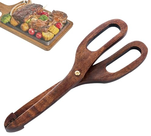 Pinze per pane in legno, clip per alimenti in legno - Forbici a clip Design Pinza da cucina Pinza per alimenti - Pinze da portata per uso alimentare, pinze antiscivolo riutilizzabili per tostapane, pa