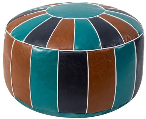 Bodenkissen im marokkanischen Stil, Retro-Stil, PU-Leder, mit Griff, antike Fußstütze für den Innenbereich, minimalistisches Sitzkissen, 53 x 24 cm