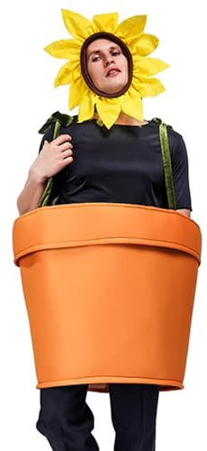Générique Pot Costume - Flower Pot Costume for Adults | Adult Costumes for Adults, Halloween Carnival Costumes Flower Pot Costumes for Men, Women, Adults, Adults