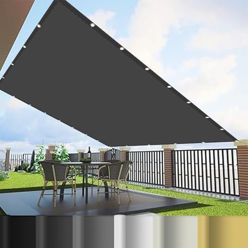 Vela Ombreggiante Quadrata 5 x 6.5 m Impermeabile Antivento Schermo Protezione Privacy Protezione Solare per Balcone per Esterno, Giardino e Terrazza, Piscina, Grigio Scuro