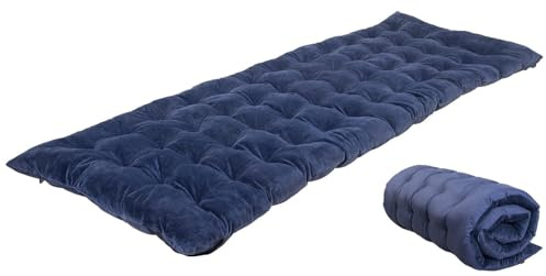 Semptec Urban Survival Technology Campingmatratze: Weiche XL-Feldbettauflage 190 x 68 cm, dunkelblau, waschbar (Outdoor Feldbett Matratze, Camping Liege, Wandern)
