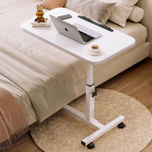Table de lit, table de lit à roulettes réglable en hauteur, bureau debout mobile, plateau de lit roulant d'hôpital pour bureau, maison, médecine et école