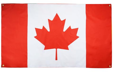 AZ FLAG Drapeau Canada 150x90 cm Drapeau Canadien Polyester Léger 4 Œillets | Usage intérieur Drapeau décoratif coutures doubles et bords renforcés avec œillets métalliques