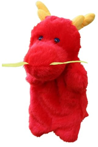 ERINGOGO Drachen Handpuppe Aus Plüsch Rote Tierhandpuppe Für Kinder Interaktives Rollenspielspielzeug Zur Von Kreativität Und Sprache Bei Babys