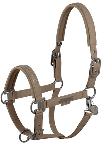 Eskadron Platinum Halfter Double Pin Faux Leather, Größe:Warmblut, Farbe:Smoky Taupe