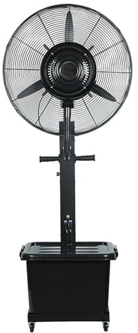 JingNian Commercial High-Velocity Outdoor Indoor Mist Fan, Black Industrial Cool Pedestal Fan, Humidifying and Cooling Spray Fan with Water Cooling for Warehouse(Size:81cm,Color:Fixed)