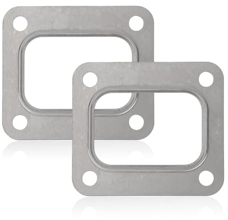 2 Stück T4 Turbinenflanschdichtungen, Silberner Edelstahl Turboturbineneinlassdichtungen für T4 T04E T66 T70 GT35 GT40 Turbolader
