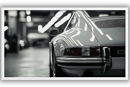 MJ-GRAPHICS® Poster Porsche Oldtimer Bild 90x45cm – Vintage Sportwagen Nahaufnahme Auto Wandbild Garage Männer Deko Büro Wohnzimmer Klassisch Retro Wanddeko Kunst OHNE RAHMEN
