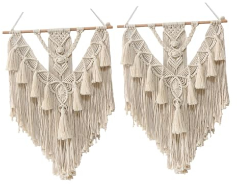 TOPBATHY 2piezas Tapiz Nórdico Mano Decoración Tejida Creativa Para Dormitorio Sala Guardería Tapiz De Pared Bohemio Para Fiesta o Boda