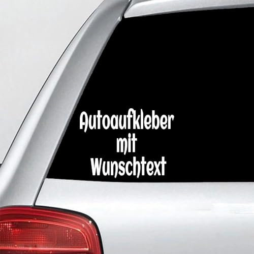 2 Stück Autoaufkleber Personalisiert – Wunschtext Sticker fürs Auto – Individuelle Beschriftung für Heckscheibe, Stoßstange, Tür oder Windschutzscheibe – Name, Spruch oder Nachricht