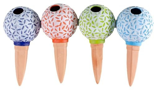 4 punte di irrigazione in terracotta a forma di palla a forma di sfera, per irrigazione automatica, da giardino