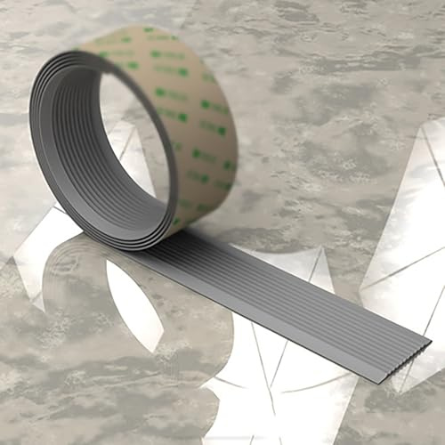 KUKIXKK Treppenkantenprofil PVC Stufenkantenprofil Safety Kantenschutz Selbstklebend Treppenprofil, PVC Kunststoff Antirutsch-Profil für Treppenkanten, Breite: 6cm(Gray,4m/157.5in)