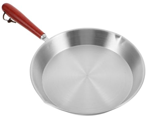 Alipis Padella per Uova in Acciaio Inossidabile con Manico in Legno Padella Antiaderente Piccola per Pancake e Colazioni Piatto per Cottura Uniforme e Facile Pulizia