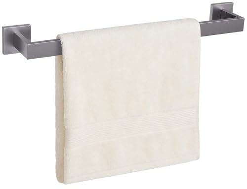 TURS 50cm Single Towel Bar SUS304 Wall‑Mounted Gunmetal Grey Towel Rail | Premium SUS304 Stainless Steel Bathroom Towel Holder, Rust‑Resistant | Concealed Screw Wall‑Mount Installation