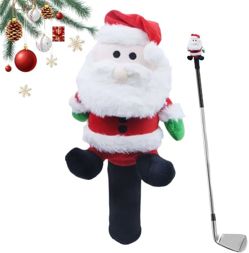 ETUCYNG Golfträhuvudöverdrag - juljultomten golföverdrag | plyschskydd för trä Fairway Mallet Putters | dam nybörjare