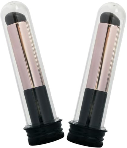 NUOBESTY Brochas para Labios de Silicona 2 Piezas Estuche Aplicadores de Bálsamo Labial y Brillo Labial Cabezal Redondo para Maquillaje Preciso Accesorios de Belleza Portátiles