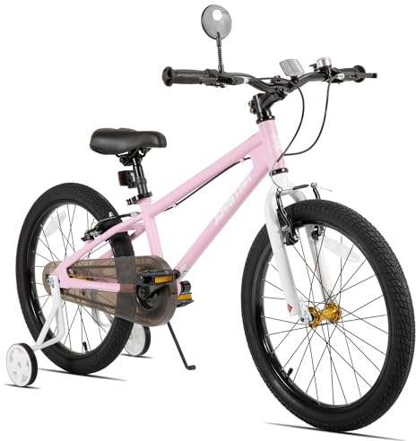 JOYSTAR Lomand 20 Inch Kids Bike with Training Wheels for Ages 7-10 Year Old Girls Junior Children BMX Bicycle Pink