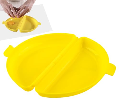 Padella per frittelle – Silicone 21 x 12 cm | Padella antiaderente, cuociuova con coperchio, adatto a microonde, facile da pulire, macchina per panini per la colazione | Strumento da cucina
