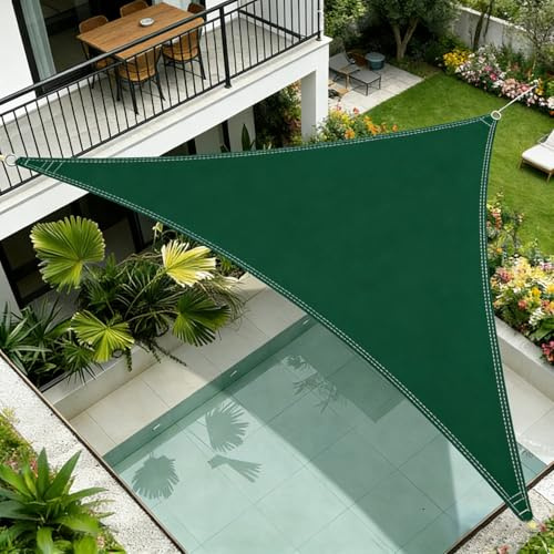 Toldo Vela de Sombra, 1.6x1.6x1.6m toldo Vela Impermeable, Tol-do Vela Triangular, Ve-la de Sombra Triangular, Sombrilla Impermeable Trian-gular, Ve-la de jardín Protección, para Exterior, Patio