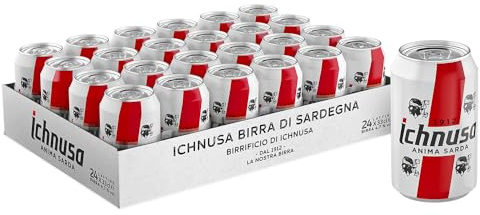 Birra Ichnusa Anima Sarda, Cassa Birra Con 24 lattine da 33cl, Birra Lager a Bassa Fermentazione, Gusto Moderatamente Amaro, Gradazione 4,7% Vol