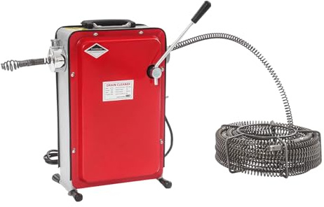 Elektrische Rohrreinigungsmaschine 240W Tragbar Rohrreinigungsgerät 400 U/min Rohrreiniger Abflussreiniger Reinigungslänge 30 m für Ø20–100 mm Rohrleitungen