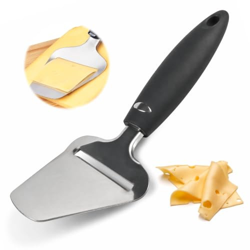 Rovelin Stainless Steel Cheese Slicer for Hard and Soft Block Cheese | Thickness Wire Cheese Plane, Non-Stick Ergonomic Handle, Dishwasher Safe Kitchen Tool One Size (Black)