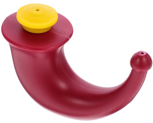 Olla de Yoga para Lavado Nasal Roja de Plástico, Diseño Exclusivo | Irrigación por Lavado Nasal, Adaptador Elegante y Base Plana, Abertura Amplia para Llenar y Limpiar