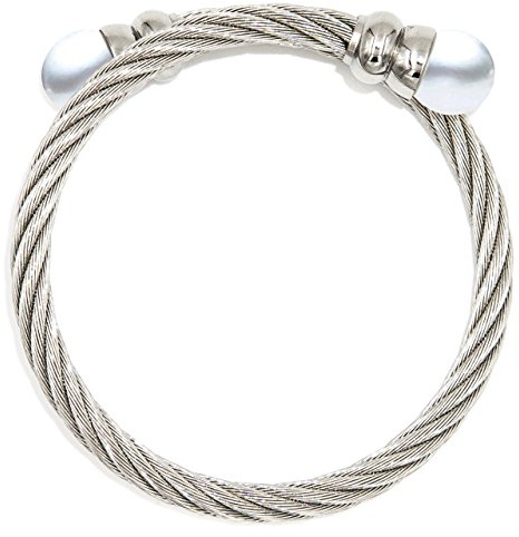 Secret & You Perlenarmband - Zwei Süßwasserzuchtperlen 10-10,5 mm mit hochwertigem Edelstahlkabel