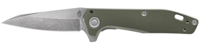 Gerber Couteau de poche pliable, Fastball Finger Flip, Longueur de Lame : 7,62 cm, Acier Inoxydable, Vert, 30-001716
