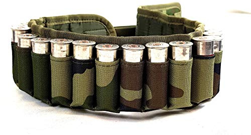 Ra Sport - Cartuchera para cinturón de caza, 12 fusiles de caza, nailon, ajustable, color verde