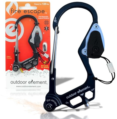 Außenelement Das Feuer entkommt bei Fire-Starting, Every-Day-Carry, Notfall-Karabiner