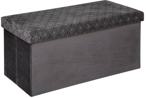 ATMOSPHERA CREATEUR D'INTERIEUR - Pouf Doppio Pieghevole Liam in Velluto Grigio