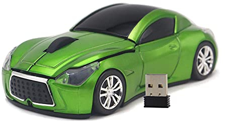 DAY DAY HAPPY Souris sans Fil Souris de Voiture Souris d'ordinateur Optique 1600dpi pour Ordinateur Portable pc (Green)