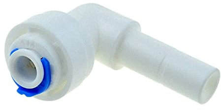 bzcemind Raccord de tuyau à osmose inverse de 6,35 mm - Raccord rapide de 9,52 mm - Tige L droite pour aquarium - Raccord de tuyau en plastique L de 6,35 mm à 9,52 mm